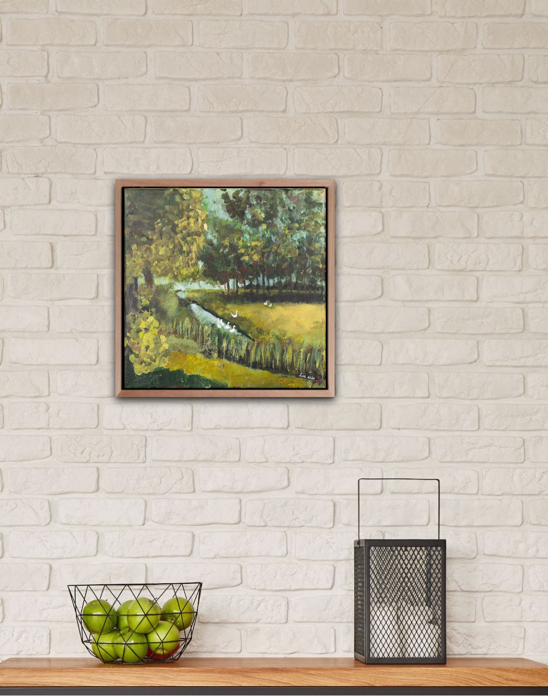 Painting Geese at Marquette - Marloes Bloedjes - Luz Artworks - On the wall