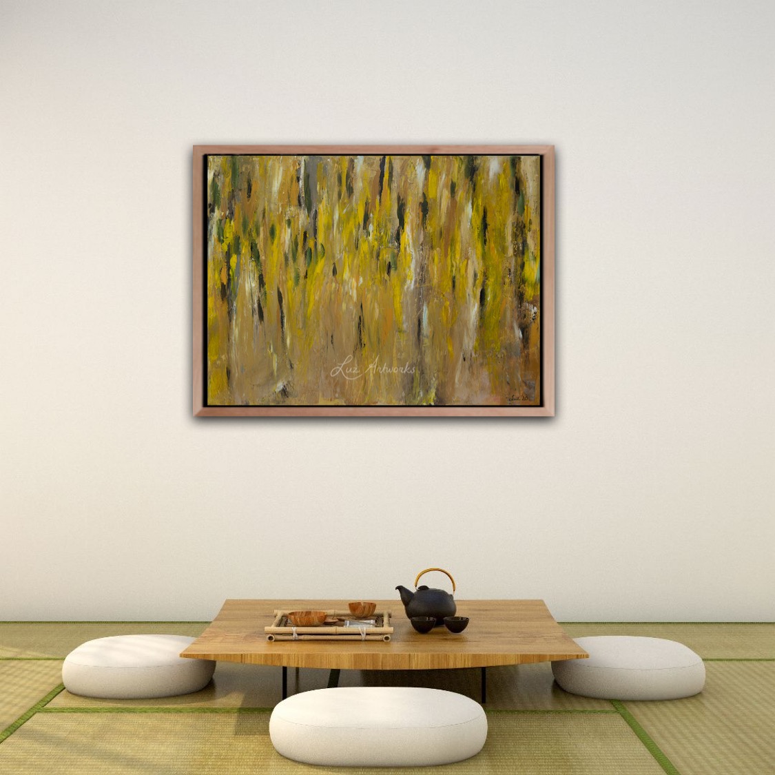 Abstract Painting Laburnum by Marloes Bloedjes Luz Artworks - on wall