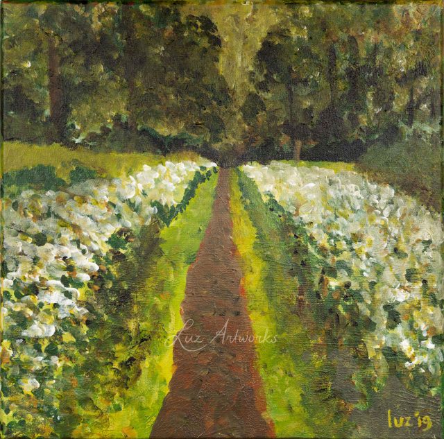 This image shows the painting Dune Landscape - Cow Parsley by Luz/Marloes Bloedjes.