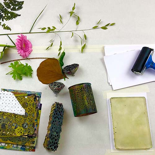 Botanical Gelli Prints painting course overview picture
