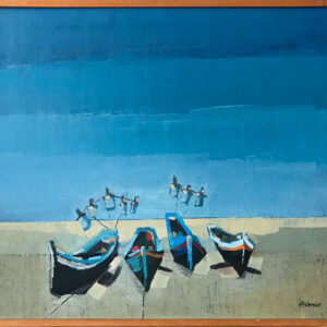 Boats on the Beach - Abstract painting Bob Immink - 60x50