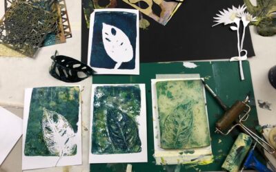 Behind the scenes (Gelli plate class coming up)