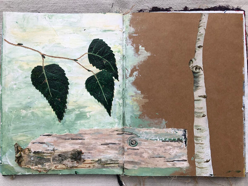 Art Journaling - Resultaat Machteld - Berken