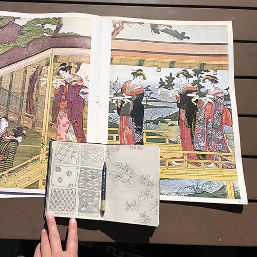 Patterns based on a Japanese art book 