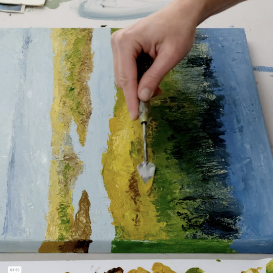 paint a landscape with the palette knife - Luz Artworks & Brave Art Academy